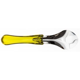 SPATOLA GELATO MANICO TRASPARENTE GIALLO - CM.26 Gelq Accessories | pezzo singolo. | Spatola professionale in acciaio inox 18/10