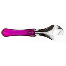 SPATOLA GELATO MANICO TRASPARENTE FUCSIA - CM.26 Gelq Accessories | pezzo singolo. | Spatola professionale in acciaio inox 18/10