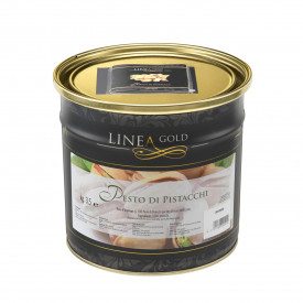 PESTO DI PISTACCHI - LINEA GOLD | Leagel | secchiello da 3,5 kg. | Pasta grezza pura di Pistacchi. Certificata VeganOK. Certific