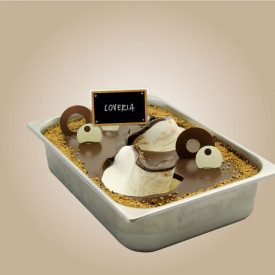 LOVERIA CREAM - 5.5 Kg. | Leagel | bucket of 5,5 kg. | Hazelnut and chocolate flavor ripple cream, cremino style. Certifications