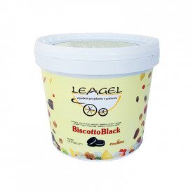 Buy BISCOTTOBLACK CREAM (DARK BISCUIT CHOCOLATE) | Leagel | bucket of 5 kg. | Chocolate cream rich in crispy black biscuits.