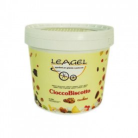 Buy CIOCCOBISCOTTO CREAM (COOKIES CHOCOLATE) | Leagel | bucket of 5 kg. | Cream of cocoa and hazelnuts enriched with crispy bisc