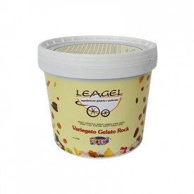 Acquista VARIEGATO GELATO ROCK | Leagel | secchiello da 5 kg. | Crema di cioccolato ricca di croccante granella di nocciole.