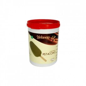 Buy STICKAWAY PURE PISTACHIO 1.2 KG. - ICE CREAM STICK COVERING LEAGEL | Leagel | bucket of 1,2 kg. | White chocolate with pista