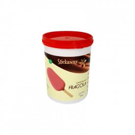 Buy STRAWBERRY STICKAWAY 1.2 KG. - ICE CREAM STICK COVERING LEAGEL | Leagel | bucket of 1,2 kg. | White chocolate with strawberr