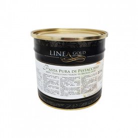 PURE PISTACHIO PASTE 100% PISTACHIO GREEN OF BRONTE DOP-GOLD LINE | Leagel | bucket of 3,5 kg. | Pure pistachios ice cream paste