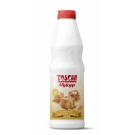 TOPPING CARAMEL SALTED BUTTER | Toschi Vignola | Pack: box of 5.4 kg.-6 bottles of 0.9 kg.; Product family: toppings and syrups 