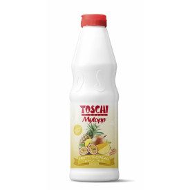 TOPPING TROPICAL FRUITS | Toschi Vignola | Certifications: vegan; Pack: box of 6 kg. -6 bottles of 1 kg.; Product family: toppin