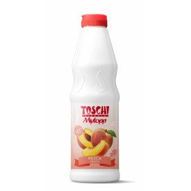 TOPPING PEACH | Toschi Vignola | Certifications: vegan; Pack: box of 6 kg. -6 bottles of 1 kg.; Product family: toppings and syr