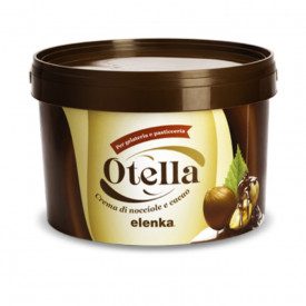 CREMINO OTELLA COCOA AND HAZELNUT | Elenka | Pack: 1 bucket of 2,5 kg.; Product family: cream ripples  | Cocoa cream and hazelnu