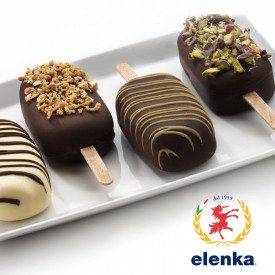 BLACK CHOCOLATE COATING | Elenka | Pack: bucket of 5 kg. | Dark chocolate cover for stracciatella stick and covered ice cream.