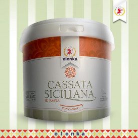 PASTA CASSATA SICILIANA ELENKA CON CANDITI Elenka | secchiello da 5 kg. | Pasta al gusto di cassata siciliana, realizzata con ri