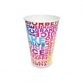 BICCHIERE BIBITA IN CARTA 400 ML - GRAFICA TEXT | SDG  | pezzi per scatola: 1.000 | Bicchiere di carta da 400 ml - 45W | Confezi