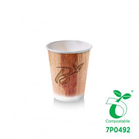 BICCHIERE BIO BIBITA CALDA 3OZ - COMPOSTABILE - GRAFICA PALM LEAF | SDG  | pezzi per scatola: 2.000 | Bicchiere 3OZ Palm Leaf B 