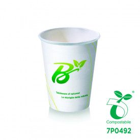 BICCHIERE BIO BIBITA CALDA 6OZ - COMPOSTABILE - GRAFICA BIOPLAT | SDG  | pezzi per scatola: 1.000 | Bicchiere in cartoncino 6OZ 