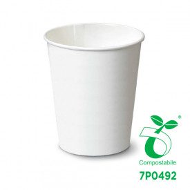 9OZ HOT DRINK BIO CUP - COMPOSTABLE - WHITE | SDG | Certifications: bio; Pack: pieces per box: 1.000; Product family: paper cups