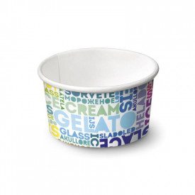 155 ML GELATO PAPER CUP MOD. 102 - TEXT | SDG | Pack: pieces per box: 1.485; Product family: paper cups and plastic cups | 155 m