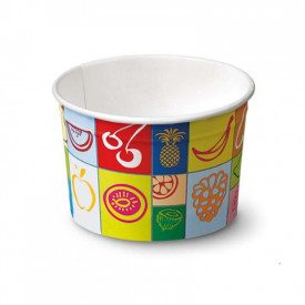 COPPETTA GELATO IN CARTA MOD. 160 - 230 ML - GRAFICA TUTTI FRUTTI | SDG  | pezzi per scatola: 1.290 | Coppa gelato in carta 230 