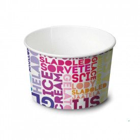 230 ML GELATO PAPER CUP MOD. 160 - TEXT | SDG | Pack: pieces per box: 1.290; Product family: paper cups and plastic cups | 230 m