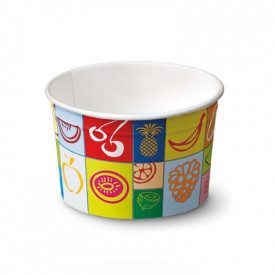 COPPETTA GELATO IN CARTA MOD. 175 - 225 ML - GRAFICA TUTTI FRUTTI | SDG  | pezzi per scatola: 1.260 | Coppa gelato in carta 225 