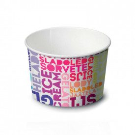 225 ML GELATO PAPER CUP MOD. 175 - TEXT | SDG | Pack: pieces per box: 1.260; Product family: paper cups and plastic cups | 225 m