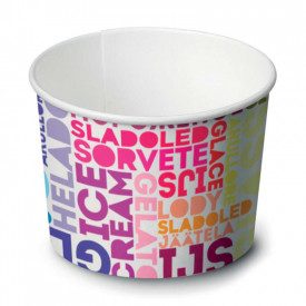 COPPETTA GELATO IN CARTA MOD. 450 - 520 ML - GRAFICA TEXT | SDG  | pezzi per scatola: 1.140 | Coppa gelato in carta 520 ml - 450