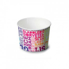 COPPETTA GELATO IN CARTA MOD. 95 - 135 ML - GRAFICA TEXT | SDG  | pezzi per scatola: 1.680 | Coppetta gelato in carta 135 ml - 9