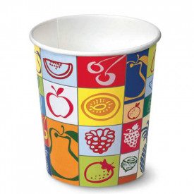 CESTELLO GELATO IN CARTA MOD. S94 - 940 ML - GRAFICA TUTTI FRUTTI | SDG  | pezzi per scatola: 570 | Cestello gelato in carta 940