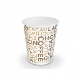 BICCHIERE BEVANDA CALDA 6oz - 215 ml - GRAFICA COFFEE WHITE | SDG  | pezzi per scatola: 1.000 | Bicchiere di carta per bevande c