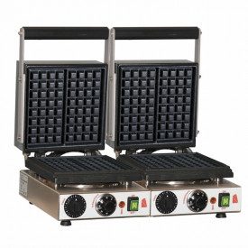 Gelq.it | Buy online DOUBLE SQUARE WAFFLE MACHINE - CAST IRON - 3000W SAR Group | Double Square Waffle Machine - cast iron plate