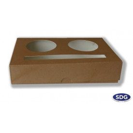 BASKET WITH HANDLE FOR TAKE AWAY COFFEE - 2 HOLES | Scatolificio del Garda | Pack: pieces per box: 440; Product family: take awa