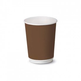 9oz DOUBLE WALL PAPER CUP (278ml) - BROWN | Scatolificio del Garda | Pack: box of 420 pieces; Product family: paper cups and pla