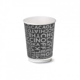 BICCHIERE DOUBLE WALL 9oz BEVANDE CALDE - 278 ml - GRAFICA COFFEE BLACK | SDG  | scatola da 420 pz. | Bicchiere in cartoncino pe