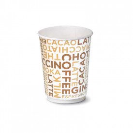 BICCHIERE DOUBLE WALL 9oz BEVANDE CALDE - 278 ml - GRAFICA COFFEE WHITE | SDG  | pezzi per scatola: 420 | Bicchiere in cartoncin