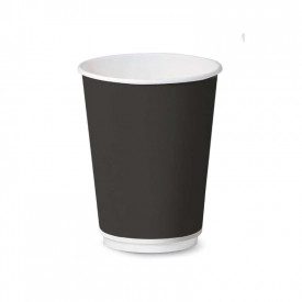 12oz DOUBLE WALL PAPER CUP (450ml) - BLACK | Scatolificio del Garda | Pack: pieces per box: 400; Product family: paper cups and 