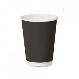 BICCHIERE DOUBLE WALL 12oz BEVANDE CALDE - 450 ml - NERO | SDG  | pezzi per scatola: 400 | Bicchiere in cartoncino per cappuccin