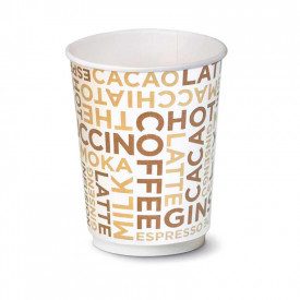 BICCHIERE DOUBLE WALL 16oz BEVANDE CALDE - 550 ml - GRAFICA COFFEE WHITE | SDG  |  | Bicchiere in cartoncino per cappuccino/the 