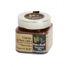 GIANDUIA DARK CREAM WITHOUT MILK 0.25 KG. JAR - HAZELNUT IGP | 1 glass jar of 250 gr. | Gianduia Dark Cream prepared exclusively