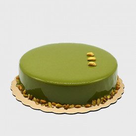 PISTACHO MIRROR GLAZE | Leagel | jar of 1,5 kg. | Pistachio mirror glaze for cakes. Pack: jar of 1,5 kg.; Product family: pastry