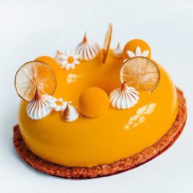 Buy ORANGE MIRROR GLAZE | Leagel | jar of 1,5 kg. | Orange mirror glaze for cakes.