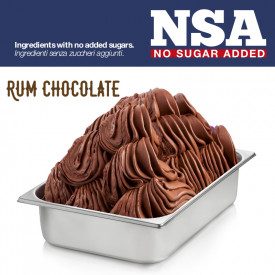 BASE RUM CHOCOLATE NSA Prodotti Rubicone | scatola da 11,4 kg. - 6 buste da 1,9 kg. | Cioccolato fondente al Rum. Senza alcool. 