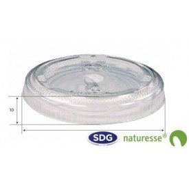 Gelq.it | Buy online PLA TRANSPARENT LID WITH HOLE Scatolificio del Garda | box of 1,000 pieces | PLA trasparent lid for 200 ML 