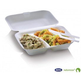 Gelq.it | Buy online FOOD BOX BIO CLOSABLE 2 COMPARTMENTS Scatolificio del Garda | box of 250 pieces. | Food Box BIO closable in