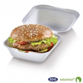 Gelq.it | Buy online BURGER BOX BIO SMALL Scatolificio del Garda | box of 500 pieces. | Burger Box BIO in cellulose pulp, 12x12x