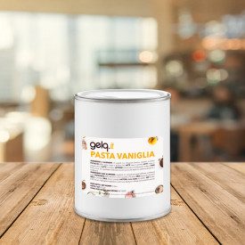 PASTA VANIGLIA Gelq Ingredients | lattina da 6 kg. | Pasta gelato di alta qualità preparata con semi e bacche di vaniglia per un