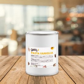 Buy online VANILLA PASTE Gelq Ingredients can of 6 kg. | High quality ice cream paste prepared with vanilla seeds and pods for a