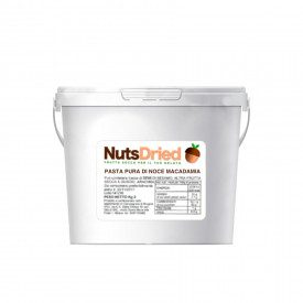 MACADAMIA NUT PURE PASTE | NutsDried | bucket of 3 kg. | Ice cream paste 100% Macadamia nuts. Origin of fruit: South Africa / Au