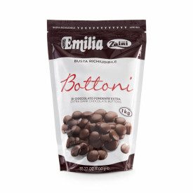EXTRA DARK CHOCOLATE CALLETS EMILIA - 1000 gr. | Zaini | Pack: bags of 1 kg.; Product family: chocolates and coverings, decorati