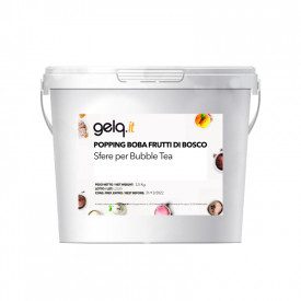 POPPING BOBA - BERRIES - BUBBLE TEA PEARLS | Gelq Ingredients | buckets of 3.5 kg. | Popping boba berries flavor: stuffed pearls
