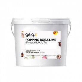 POPPING BOBA - GUSTO LIME - PALLINE PER BUBBLE TEA | Gelq Ingredients | secchiello da 3,5 kg. | Popping boba gusto lime. Palline